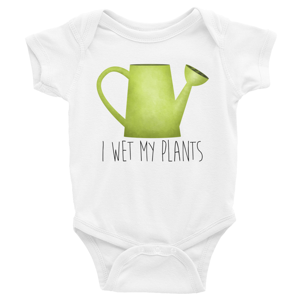 thumbnail image 2 of I Wet My Plants Retro Baby Romper, Funny Plant Toddler 2 of 13