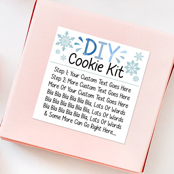 DIY Cookie Kit (Snowflakes) - Custom Stickers