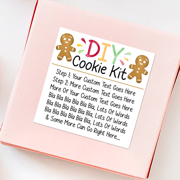 DIY Cookie Kit (Gingerbread Cookies) - Custom Stickers