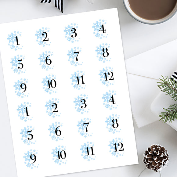 Advent Calendar 12 Days (Snowflakes) - Stickers