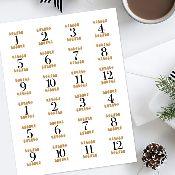 Advent Calendar 12 Days (Gingerbread Cookies) - Stickers