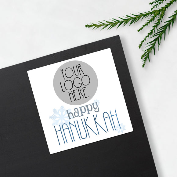 Happy Hanukkah (Your Logo) - Custom Stickers