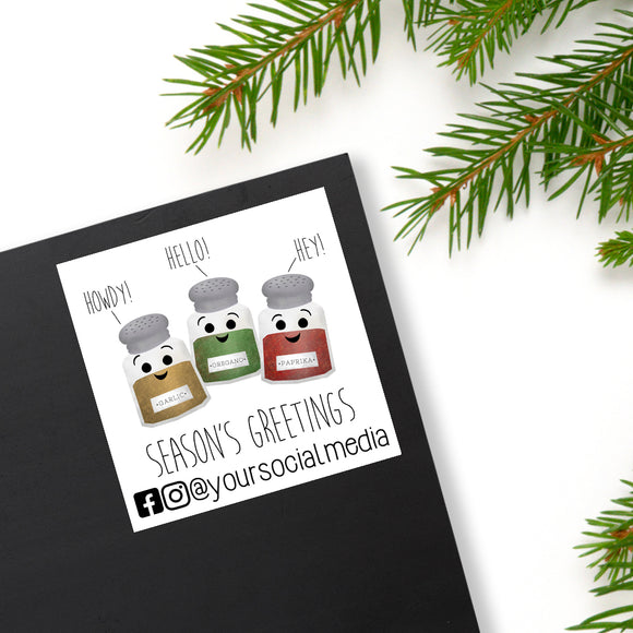 Season's Greetings (Your Social Media) - Custom Stickers