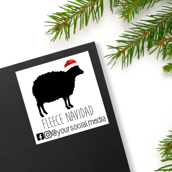 Fleece Navidad (Your Social Media) - Custom Stickers