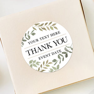 Thank You (Leaves) - Custom Stickers