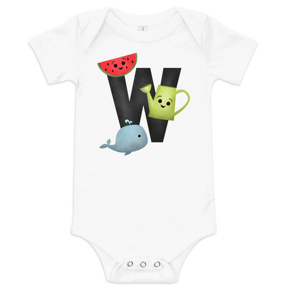 Letter W (Alphabet) - Baby Bodysuit
