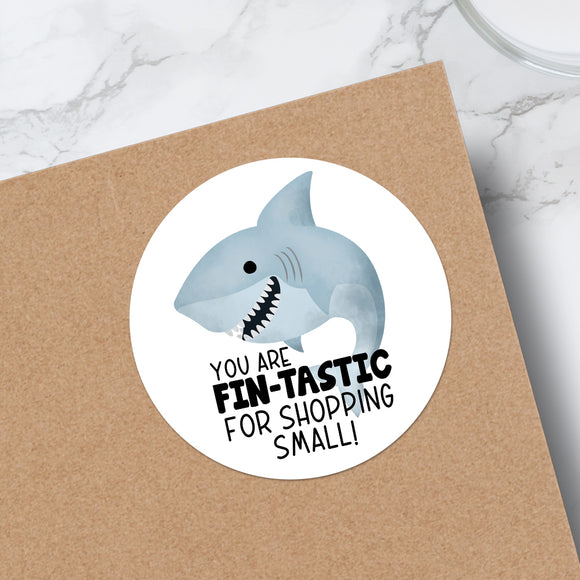 You Are Fin-tastic For Shopping Small (Shark) - Stickers