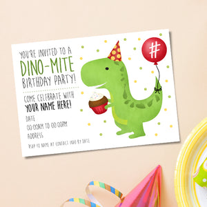 Little Dinosaur (Birthday) - Custom Text Print At Home Invite