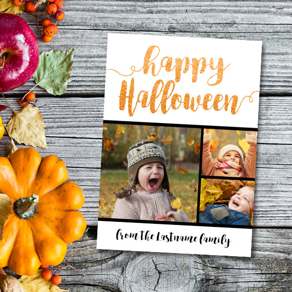 Happy Halloween - Your Photo And Custom Text Print At Home Card