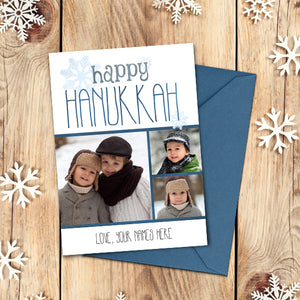 Happy Hanukkah - Your Photo And Custom Text Print At Home Card