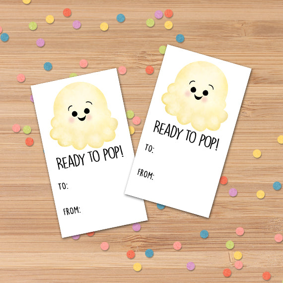 Ready To Pop (Popcorn) - Print At Home Gift Tags