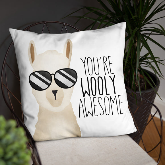 You're Wooly Awesome (Llama) - Pillow