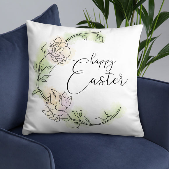 Happy Easter (Floral) - Pillow