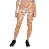 Spiderweb Pattern (Orange Background) - Leggings