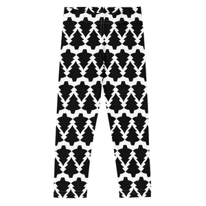 Christmas Tree Pattern (Black And White) - Kids Leggings