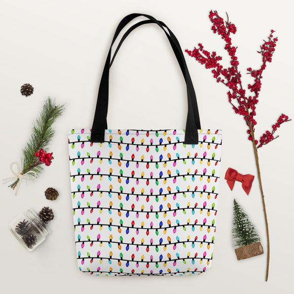 Christmas Lights Pattern - Tote Bag
