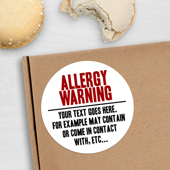 Allergy Warning - Custom Stickers