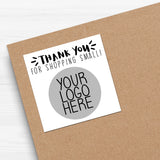 Thank You For Shopping Small Bold (Your Logo) - Custom Stickers