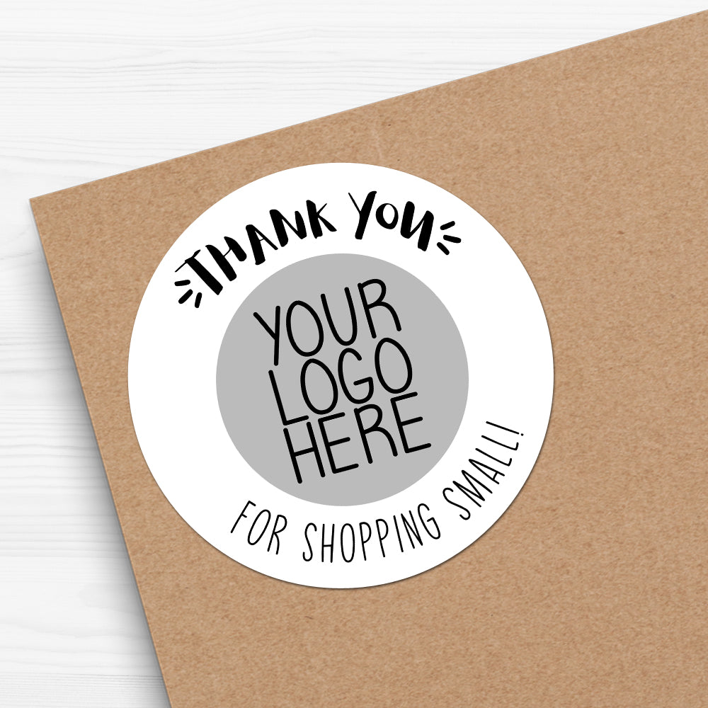 Thank You For Shopping Small Bold (Your Logo) - Custom Stickers – A Little  Leafy
