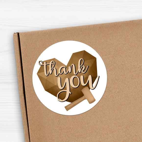 Thank You (Smash Cake Geometric Heart) - Stickers