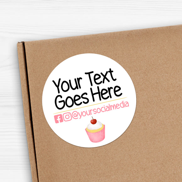 Cupcake (With Social Media) - Custom Stickers