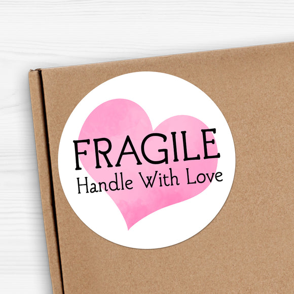 Fragile Handle With Love (Heart) - Stickers