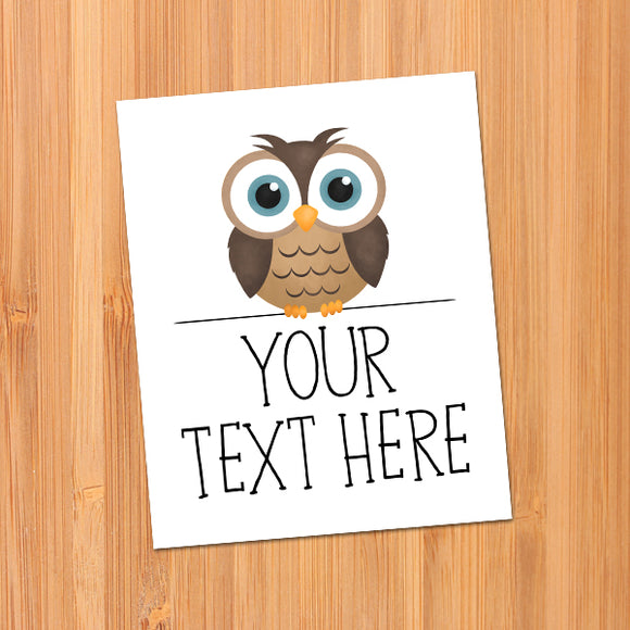 Owl - Custom Text Print At Home Wall Art