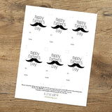 Happy Father's Day (Moustache) - Print At Home Gift Tags
