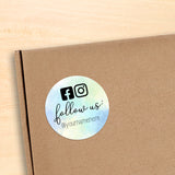 Follow Us (Fancy Mixed Watercolor Background) - Custom Stickers