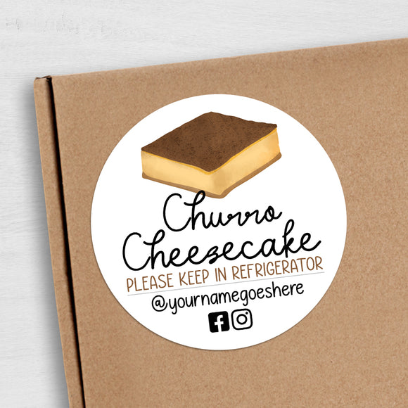 Churro Cheesecake (With Social Media) - Custom Stickers