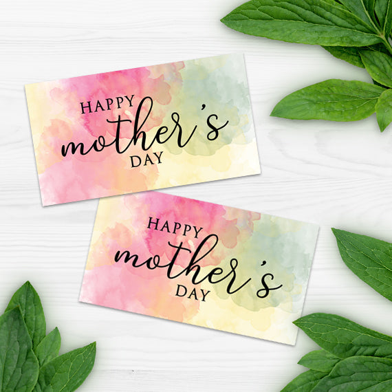 Happy Mother's Day (Mixed Watercolor) - Print At Home Gift Tags