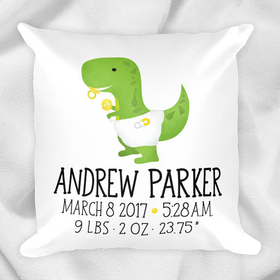 Baby-saur (Baby Dinosaur) - Custom Text Pillow