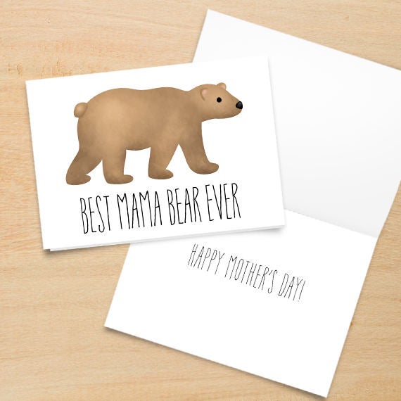 Best Mama Bear Ever - Print At Home Card