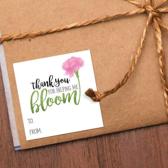 Thank You For Helping Me Bloom (Gift Tag) - Stickers