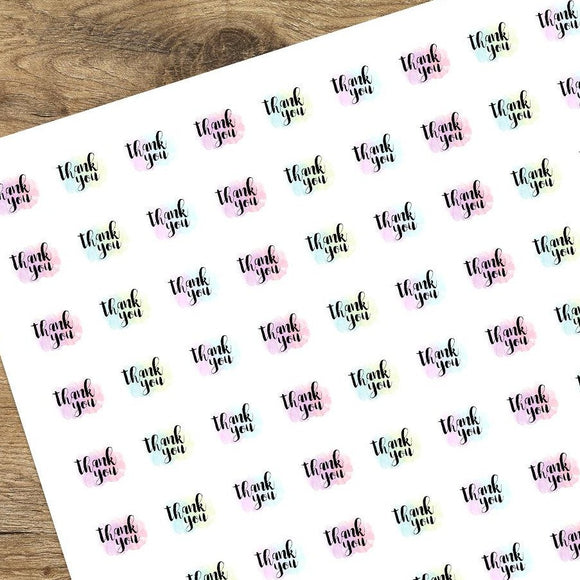 Thank You (Watercolor Background Mix) - Mini Stickers