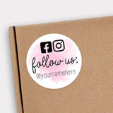 Follow Us (Watercolor Background) - Custom Stickers