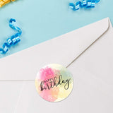 Happy Birthday (Mixed Watercolor Background) - Stickers