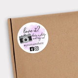 Love It? Share A Photo And Tag Us (Watercolor Background) - Custom Stickers