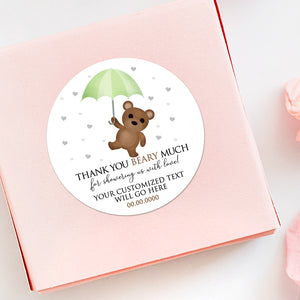 Thank You Beary Much For Showering Us With Love (Umbrella) - Custom Stickers