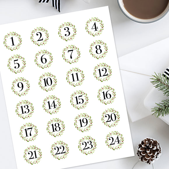 Advent Calendar (Christmas Wreath) - Stickers