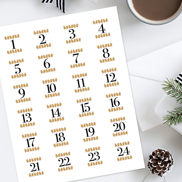 Advent Calendar (Gingerbread Cookies) - Stickers