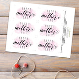 Happy Mother's Day (Pink Watercolor) - Print At Home Gift Tags