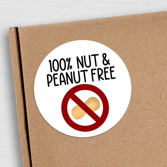 100% Nut & Peanut Free - Stickers