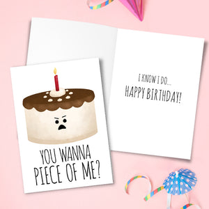 You Wanna Piece Of Me (Cake) - Print At Home Card