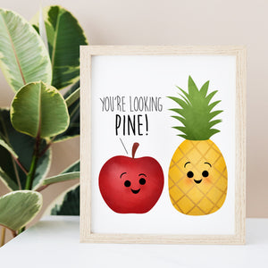 You're Looking Pine (Apple And Pineapple) - Ready To Ship 8x10" Print