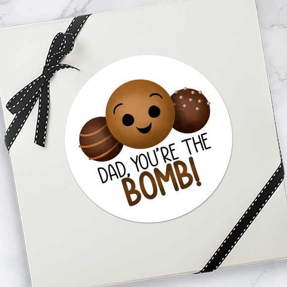 Dad, You're The Bomb (Hot Cocoa Bombs) - Stickers