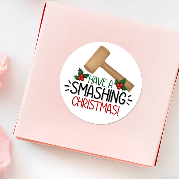 Have A Smashing Christmas (Smash Cake Hammer) - Stickers