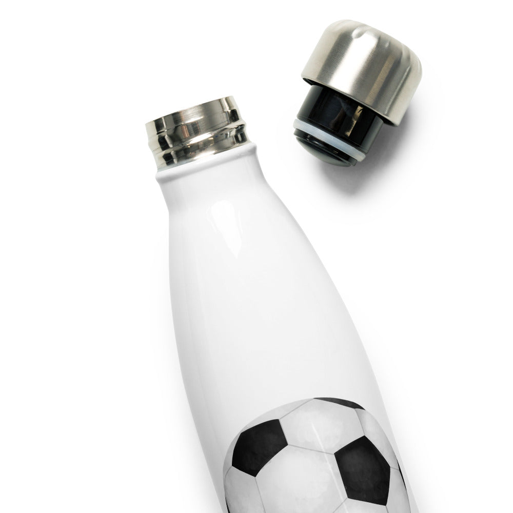 Soccer-Sports-Football-Ball-Goal-Game Water Bottle by StabbedHeartDesigns