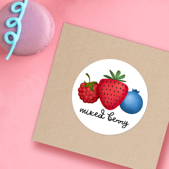 Mixed Berry: Raspberry, Strawberry, Blueberry (Fruit Flavor) - Stickers