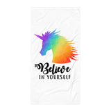 Believe In Yourself (Rainbow Unicorn)- Towel